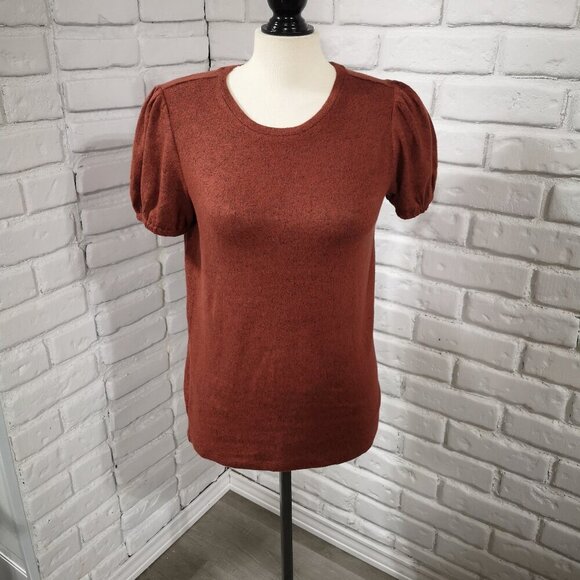 NWOT Ricki's Ladies Size Medium Rust Short Sleeves Lightweight Sweater - Picture 1 of 9